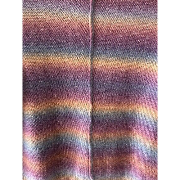 BeachLunchLounge S shadow rainbow stripe wool blend mock neck sweater cozy - Picture 4 of 8
